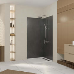 Pack 2 panneaux muraux pierre adoise 90x210 cm + profilés finition et angle chrome
