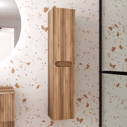 LEON, la colonne à la façade ondulée ! Découvrez notre meuble colonne pour salle de bains en bois aux façades ondulées. Une f ...