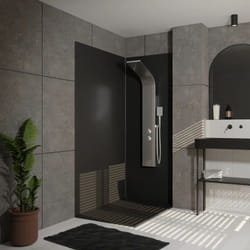 Colonne de douche effet pluie - 140x20cm - acier inoxydable chrome brossé