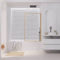 Élégant et naturel, le pare baignoire effet bois WOODEN CONTOURING transformera votre espace de douche en un havre de paix. A ...
