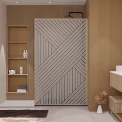 HINATA, la gamme de paroi de douche inspirée de la tendance Japandi. Transformez votre salle de bain en un véritable sanctuai ...
