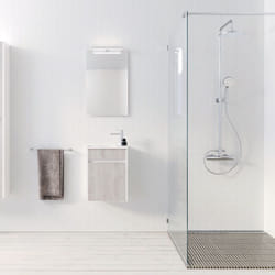 Meuble lave mains mini 40x50x22 cm - gris et blanc