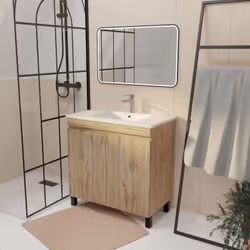 TIMBER, le meuble de salle de bains qui allie élégance et fonctionnalité ! Découvrez cet ensemble TIMBER composé d’un meuble  ...