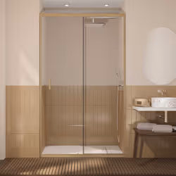 WOOD CRUSH, la porte de douche coulissante avec un encadrement effet bois ! La tendance scandinave, chaleureuse et naturelle, ...
