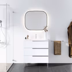 Un Design Flottant Élégant Ce meuble de salle de bains sur pieds au style épuré ajoute une touche de modernité à votre intéri ...