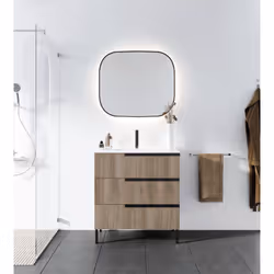 Un Design Flottant Élégant Ce meuble de salle de bains sur pieds au style épuré ajoute une touche de modernité à votre intéri ...