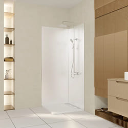 Aurlane - pack 2 panneaux muraux en aluminium blanc 80x210 cm + profilés finition et angle chrome