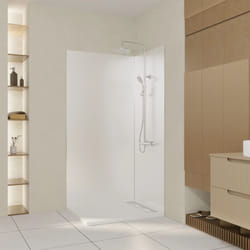 pack 2 panneaux muraux en aluminium blanc 80+100x210 cm + profilés finition et angle chrome