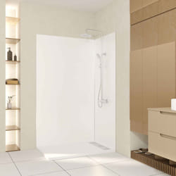 Aurlane - pack 2 panneaux muraux en aluminium blanc 80+120x210 cm + profilés finition et angle chrome