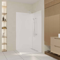 Aurlane - pack 2 panneaux muraux en aluminium blanc 100x210 cm + profilés finition et angle chrome