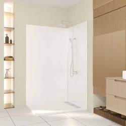 Aurlane - pack 2 panneaux muraux en aluminium blanc 100+120x210 cm + profilés finition et angle chrome