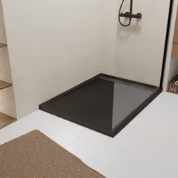 Cet ensemble Receveur Noir, Effet Pierre, s'accordera parfaitement à l'ambiance de votre espace de douche. Grille caniveau Gu ...