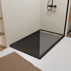 Cet ensemble Receveur Noir, Effet Pierre, s'accordera parfaitement à l'ambiance de votre espace de douche. Grille caniveau Or ...