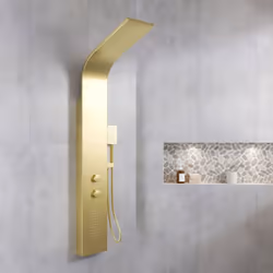 NEO, c'est votre confort sous les jets d'eau ! Cette colonne de douche en acier inoxydable or brossé s'adaptera parfaitement  ...