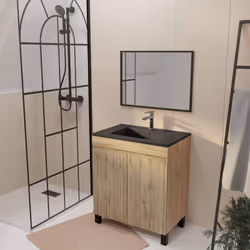 TIMBER, un style sobre et actuel ! Apportez une touche naturelle et élégante à votre salle de bains avec ce meuble en mélamin ...