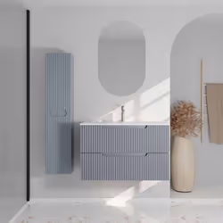 LEON, l’ensemble meuble vasque et colonne aux façades ondulées ! Découvrez l’ensemble complet LEON qui associe parfaitement d ...