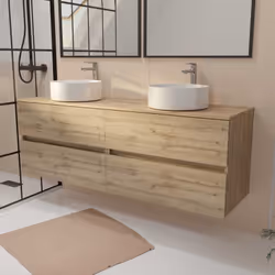 TIMBER 160, rangement et élégance naturelle. Apportez une touche naturelle et élégante à votre salle de bains avec ce meuble ...