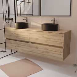 TIMBER 160, rangement et élégance naturelle. Apportez une touche naturelle et élégante à votre salle de bains avec ce meuble ...