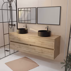 TIMBER 160, rangement et élégance naturelle Apportez une touche naturelle et élégante à votre salle de bains avec ce meuble e ...