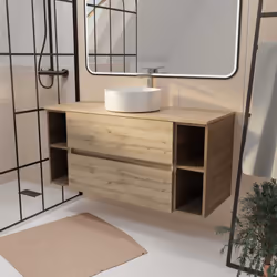 TIMBER 120, rangement et élégance naturelle. Apportez une touche naturelle et élégante à votre salle de bains avec ce meuble  ...