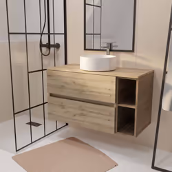 TIMBER 100, rangement et élégance naturelle. Apportez une touche naturelle et élégante à votre salle de bains avec ce meuble  ...