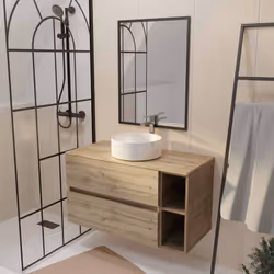 TIMBER 100, rangement et élégance naturelle. Apportez une touche naturelle et élégante à votre salle de bains avec ce meuble ...