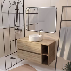 TIMBER 100, rangement et élégance naturelle. Apportez une touche naturelle et élégante à votre salle de bains avec ce meuble ...