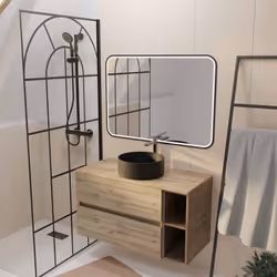 TIMBER 100, rangement et élégance naturelle. Apportez une touche naturelle et élégante à votre salle de bains avec ce meuble  ...