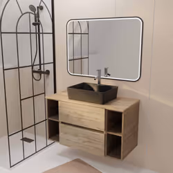 TIMBER 100, rangement et élégance naturelle. Apportez une touche naturelle et élégante à votre salle de bains avec ce meuble  ...