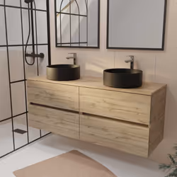TIMBER 140, rangement et élégance naturelle. Apportez une touche naturelle et élégante à votre salle de bains avec ce meuble  ...