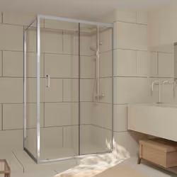 CHROMED CRUSH, la porte de douche coulissante finition chrome avec retour ! La porte coulissante 120 CHROMED CRUSH associé au ...