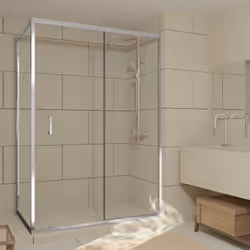 CHROMED CRUSH, la porte de douche coulissante finition chrome avec retour ! La porte coulissante 140 CHROMED CRUSH associé au ...