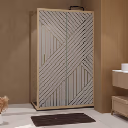 HINATA, la porte de douche coulissante avec retour inspirée de la tendance Japandi ! Transformez votre salle de bain en un sa ...