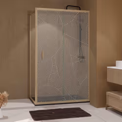 HINATA, la porte de douche coulissante avec retour inspirée de la tendance Japandi ! Transformez votre salle de bain en un sa ...