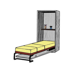Pardo - Mécanisme de lit abattant vertical - a : 2090 mm - c : 2135 mm - Charge maxi : 40 kg - d : 960 mm - Largeur du sommier : 900 mm - Longueur du