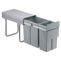 Wesco - Poubelle coulissante - 2 bacs - 30 l - hauteur 385 mm - Amortisseur : Sans - Contenance : 30 l - Décor : Gris - Hauteur : 385 mm - Largeur :