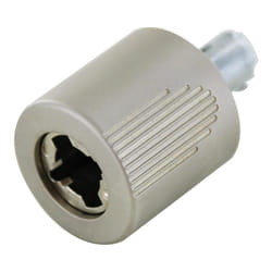 Lehmann - Bouton cannelé tournant à cylindre - Pour panneau d'épaisseur maxi : 19 mm - Décor : Nickelé - Diamètre : 33 mm - Sens : Droite