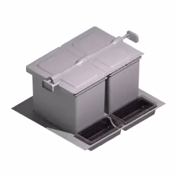 Poubelle avec couvercle à ouverture automatique au tirage. Petit bacs de rangements supplémentaires à l'avant. Modèle 3 seaux ...