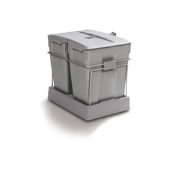 Gollinucci - Poubelle coulissante grande capacité 2 seaux - Contenance : 60 l - Décor : Gris - Hauteur : 511 mm - Nombre de seaux : 2 - Pour caisson