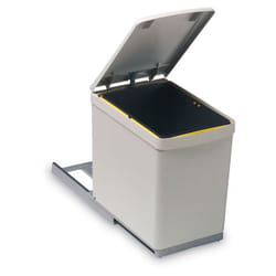 Gollinucci - Poubelle coulissante 1 seau - Contenance : 16 l - Décor : Gris - Hauteur : 360 mm - Largeur : 230 mm - Matériau : pp - Nombre de seaux :