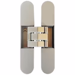 Charnière invisible sur 7 pivots d'axe de rotations. Pour porte d'intérieur réglable en 3 dimensions. A entailler. Réversible ...