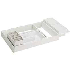 Aménagement de tiroir onda - Pour tiroir de profondeur : 270 mm - Largeur mini : 288 mm - Largeur maxi : 378 mm - Profondeur : 242 mm - Décor : Blanc