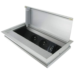 ASA - Borne encastrable versaflap - Largeur : 120 mm - Version : 2 prises secteur + 1 usb 5 v + 2 RJ45