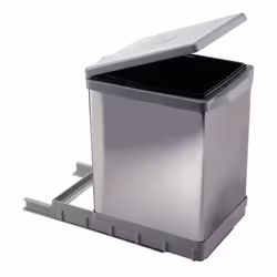 Ouverture du couvercle automatique au tirage. Rail coulissant de profondeur 410 mm. Amortisseur : Sans Contenance : 18 L Haut ...