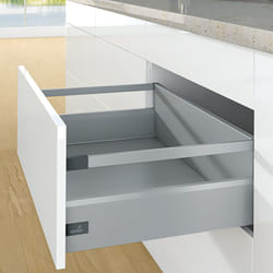 Hettich - Tiroir casserolier en kit - hauteur 126 mm (218 mm avec bandeaux) - arcitech - Décor : Blanc - Longueur : 450 mm