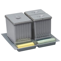 Gollinucci - Poubelle de tiroir - 3 bacs - 31 l - Contenance : 31 l - Décor : Gris - Hauteur : 303 mm - Largeur maxi : 540 mm - Largeur mini : 475 mm