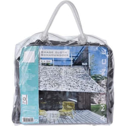 Toile dombrage carrée grise ajourée 3x3m - WERKA PRO - Protection anti-UV - Crochets dattache en acier chromé
