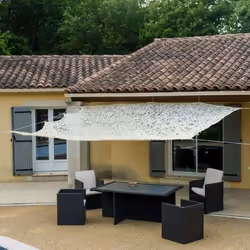 Toile dombrage ajourée carrée beige - WERKA PRO - 3 x 3 m - Protection anti-UV - Imputrescible