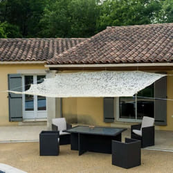 Toile dombrage ajourée carrée beige - WERKA PRO - 3 x 3 m - Protection anti-UV - Imputrescible