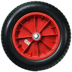 Roue increvable - WERKA PRO - 13 - Alésage 20 mm - Pneu polyuréthane - Couleur rouge
